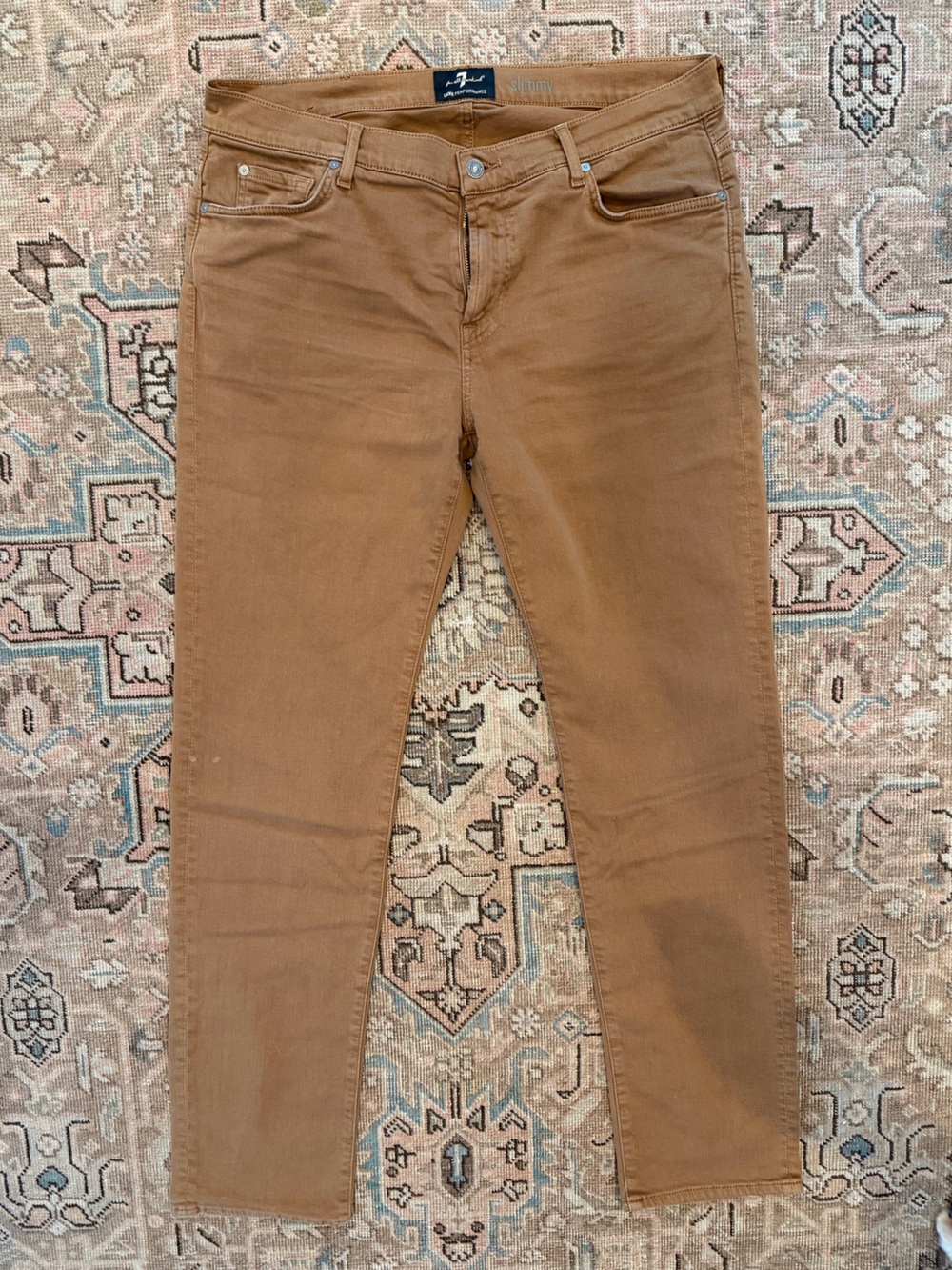 7 for all Mankind Denim Mens Straight-Leg Jeans in Brown